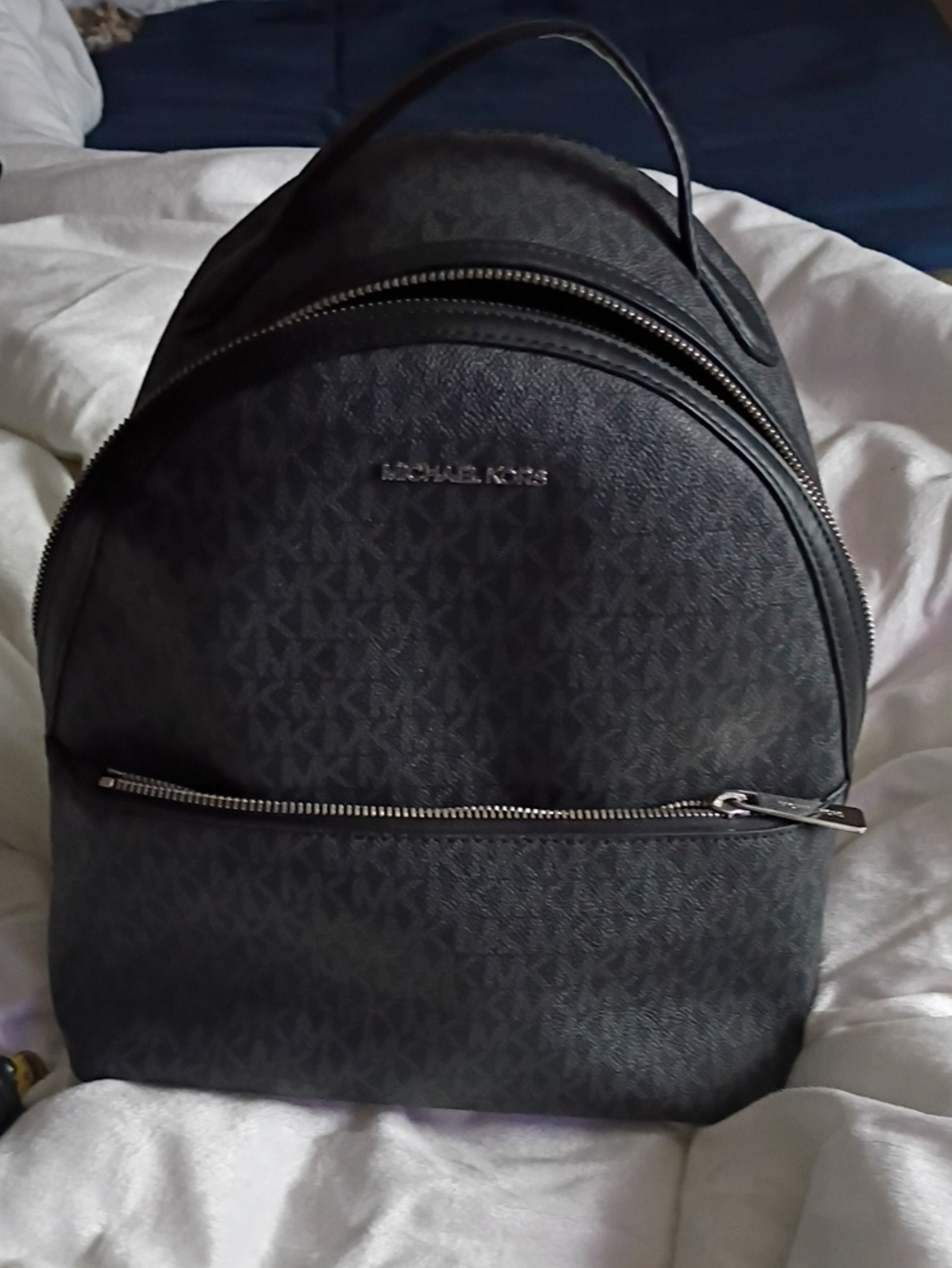 Michael Kors Black Signature Logo Backpack